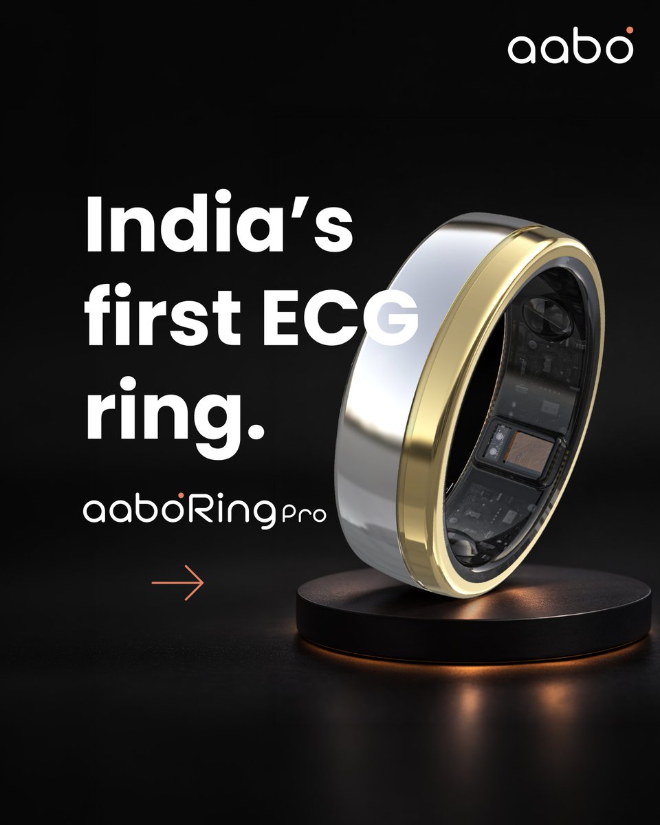 aabo_in's tweet photo. Your heart works for you every moment. It deserves the same attention in return.

With aaboRing Pro, India’s first ECG ring, stay connected to your heart 
health with real-time monitoring and early alerts—helping you take timely action when it matters most.
Shop today. https://t.co/l3HiHvYQJM