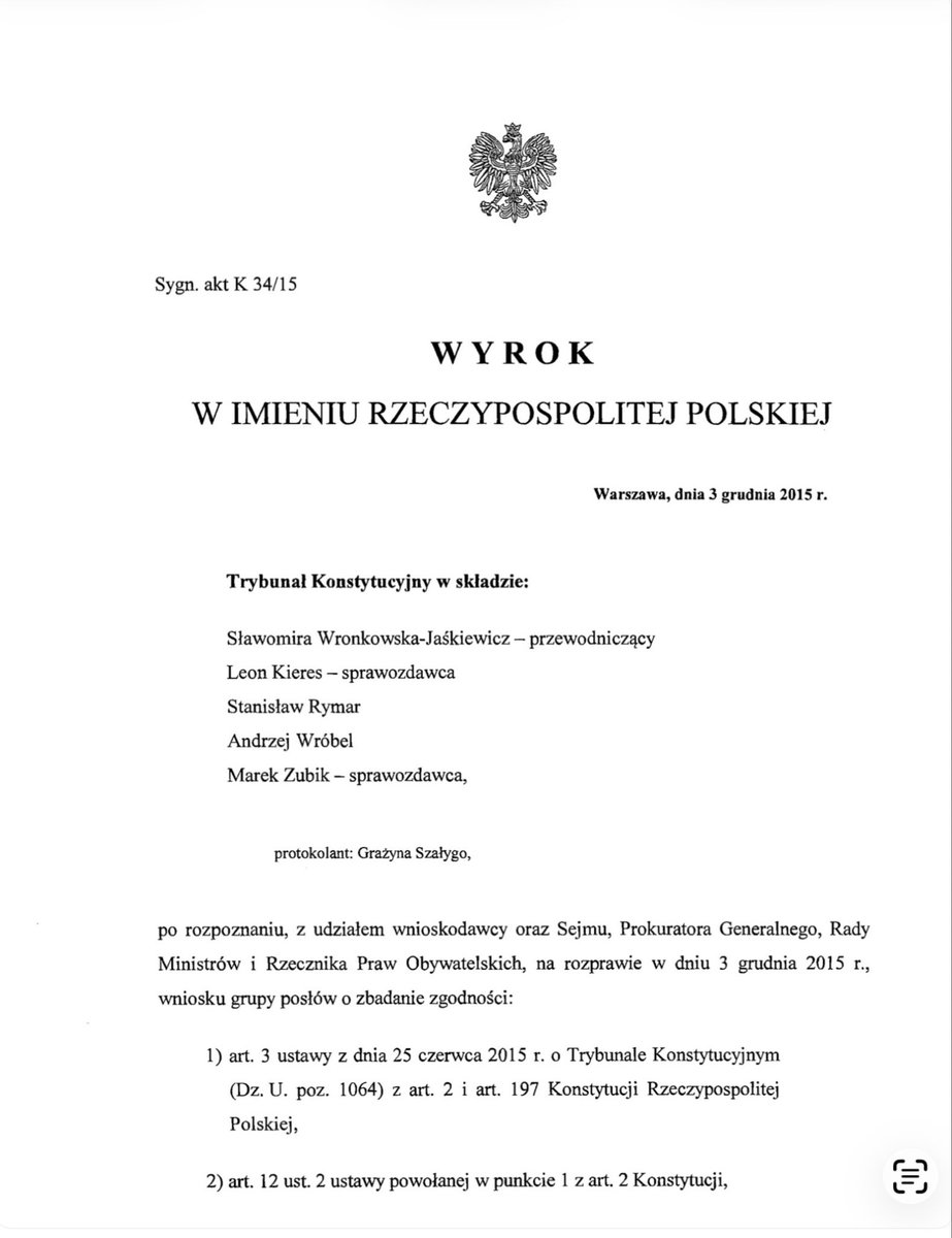 Izabell83031842's tweet photo. @marcin_przydacz Po pierwsze, ślubowanie odbywa się wobec prezydenta RP. Rota ślubowania mówi, że sędziowie ślubują Narodowi a nie osobie Prezydenta RP. 
Po drugie taki jest wyrok TK z 2015 https://t.co/DvLA4QDnEc