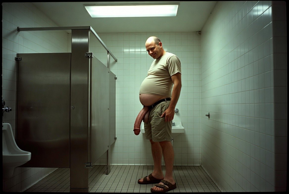 UKnowUrHugeWhen's tweet photo. He just waits in the men room for someone to walk in so he can show it off. https://t.co/eD3RqUwdc9