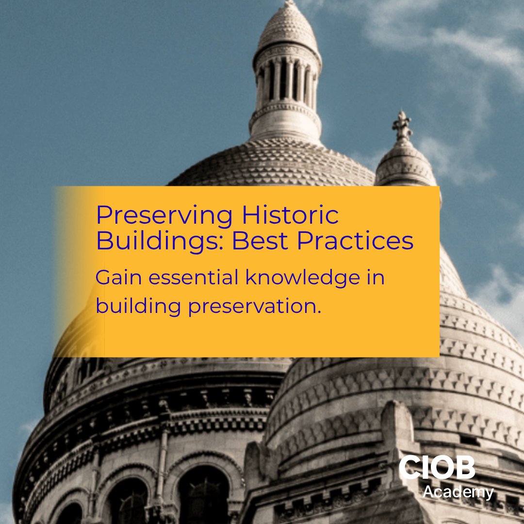 theCIOB's tweet image. Buildings of the past demand preservation - these symbols of our heritage need specific conservation carried out by well-trained construction teams. Gain these essential skills with CIOB Academy's latest course: brnw.ch/21x1rFi

#ciob #conservation #construction