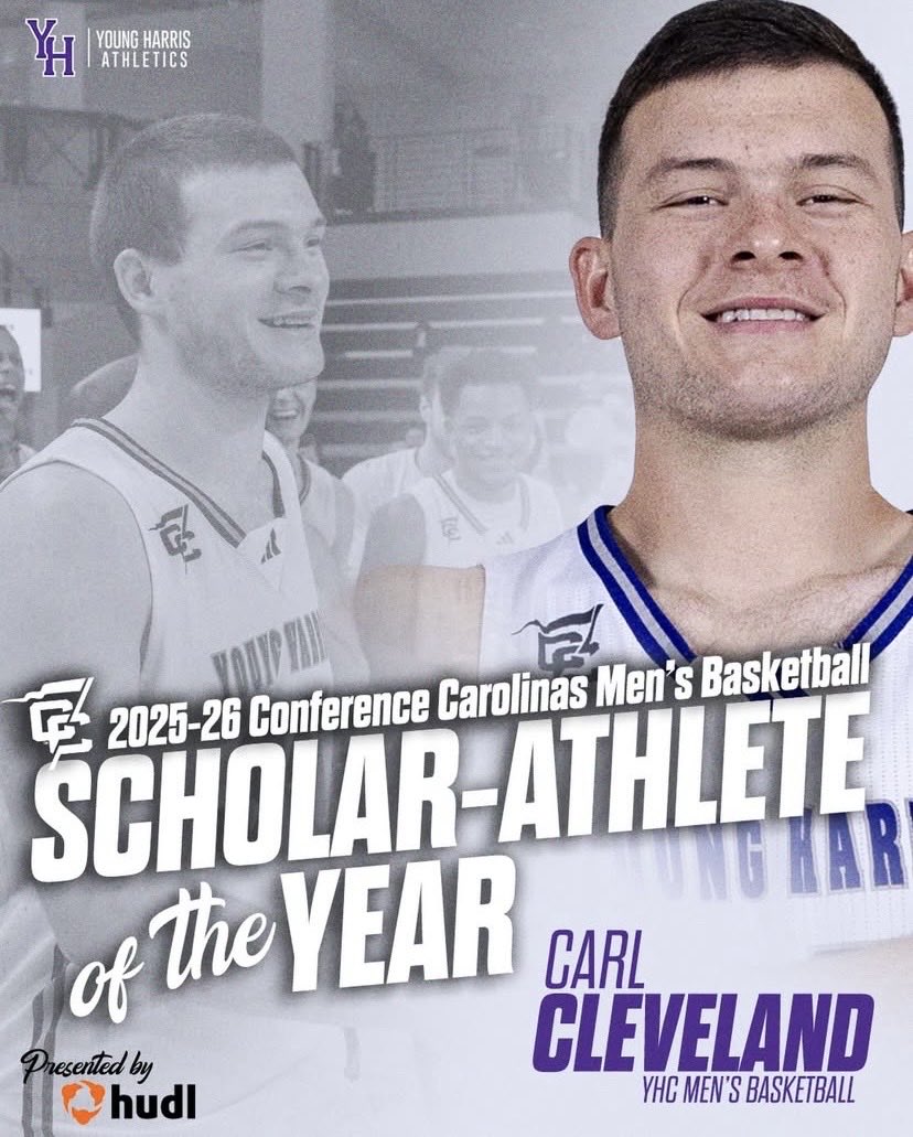 YHC_MBB's tweet photo. Carl Cleveland is named Conference Carolinas Men’s Basketball Scholar Athlete of the Year https://t.co/8JcQLY2Xhp