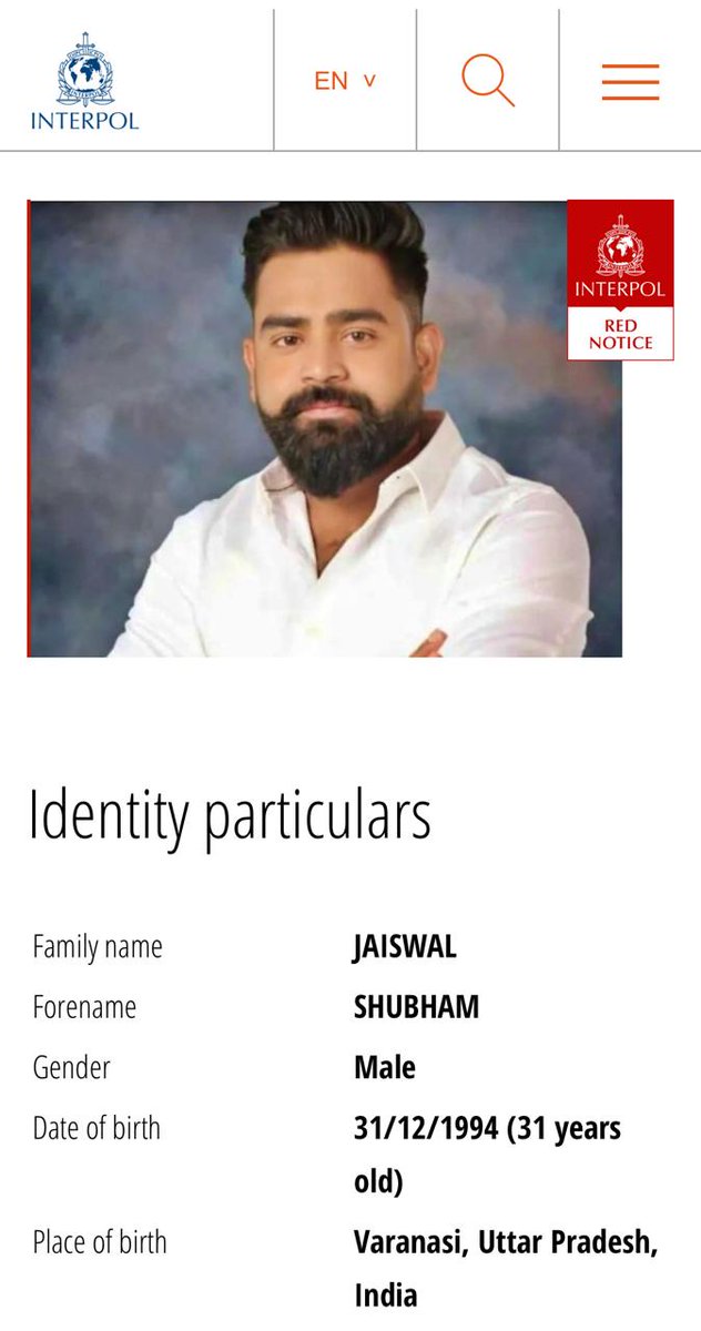 IndiaNewsUP_UK's tweet image. वाराणसी: कफ सिरप सरगना शुभम जायसवाल पर रेड कॉर्नर नोटिस
इंटरपोल से नोटिस जारी, UAE में होने की सूचना
प्रत्यर्पण की प्रक्रिया तेज, CBI का सहयोग
गिरफ्तारी के लिए अंतरराष्ट्रीय स्तर पर कार्रवाई
#Varanasi #UPNews #Interpol #CrimeNews #CBI @varanasipolice