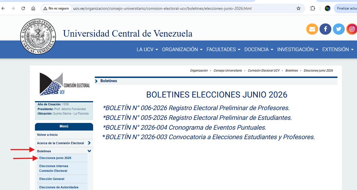 Comisión Electoral UCV tweet media