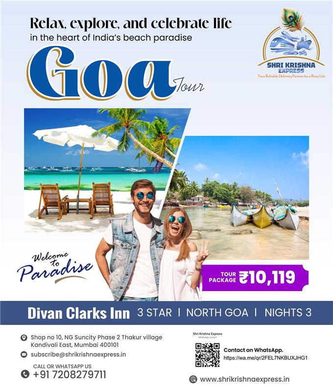 delivery89364's tweet image. Relax, explore &amp;amp; celebrate life in Goa 🌴✨
3 Nights at Divan Clarks Inn, North Goa starting at just ₹10,119!

Sun, sand &amp;amp; unforgettable vibes await you 🌊☀️

📞 +91 7208279711
🌐 shrikrishnaexpress.in

#Goa #GoaTrip #TravelIndia #BeachVibes #HolidayDeal #NorthGoa #TravelNow