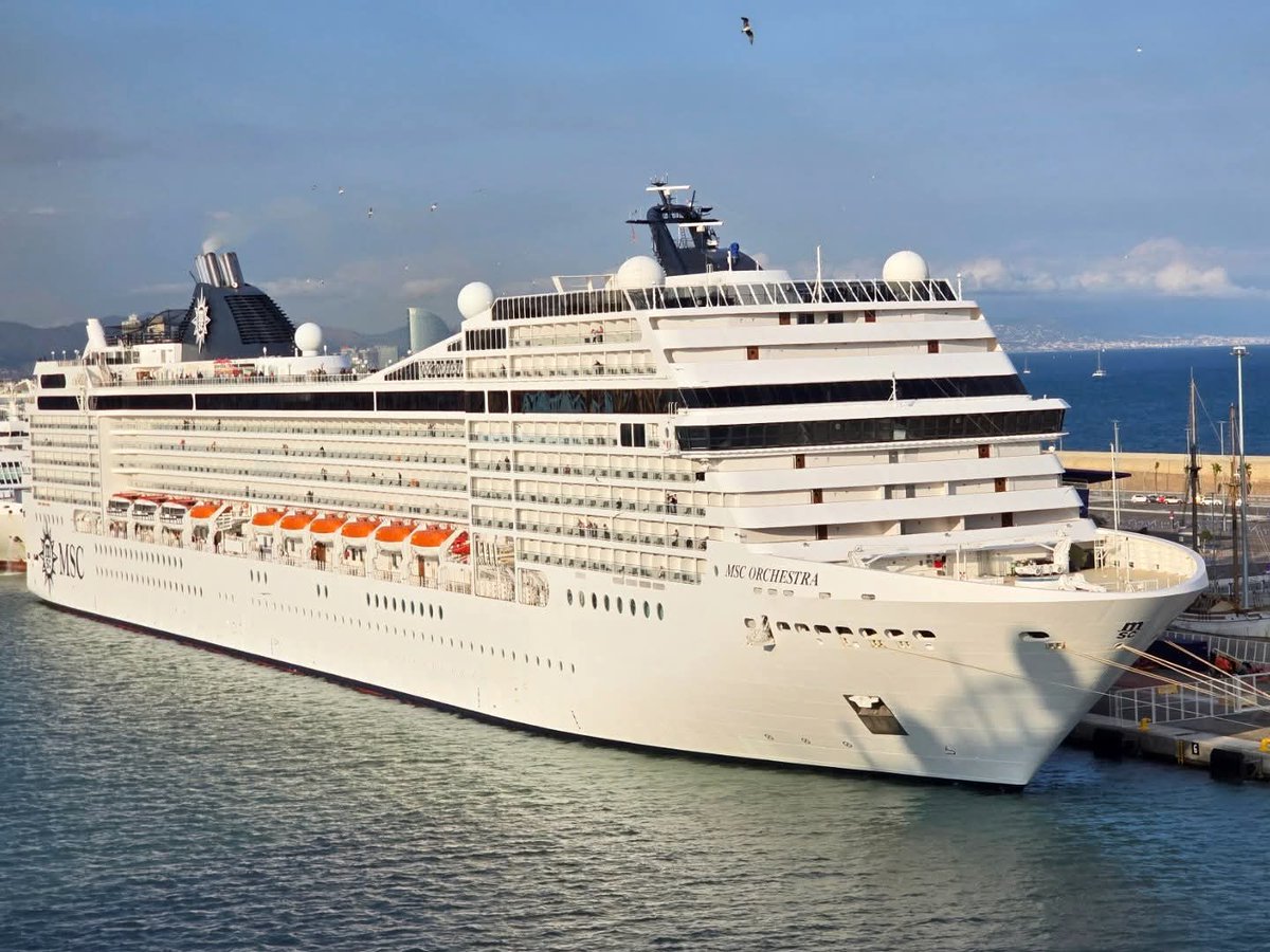 MatthewCruises's tweet photo. MSC Orchestra docked in Barcelona as we sailed away on Sapphire Princess 🚢⚓️🛳
Have you ever sailed on her?
📸 - March 2026
#MSCCruises #mscorchestra #cruise #cruiseblogger #msccrociere https://t.co/o1bYVZuE6w