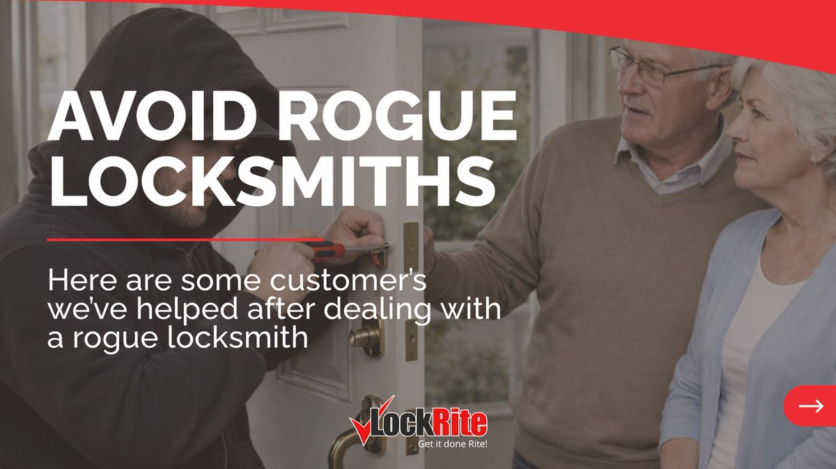LockRiteLock's tweet photo. We want to share experiences from customers we’ve helped after they had a bad experience with a rogue locksmith. Read our blog on avoiding locksmith scams here: https://t.co/xyLW5rQBgE #RogueLocksmiths #Locksmith #ConsumerProtection https://t.co/2XHqBJ1eqm