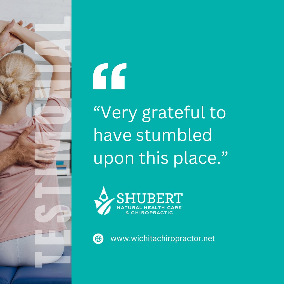 ShubertWellness's tweet photo. At Shubert Natural Health Care &amp; Chiropractic, patients experience professional, personalized care focused on addressing the source of their pain and restoring function. 

Learn more at https://t.co/stvcpUvldo

#ClientTestimonial #ChiropracticCare #WichitaWellness #PainRelief https://t.co/WGnPXDD1dG