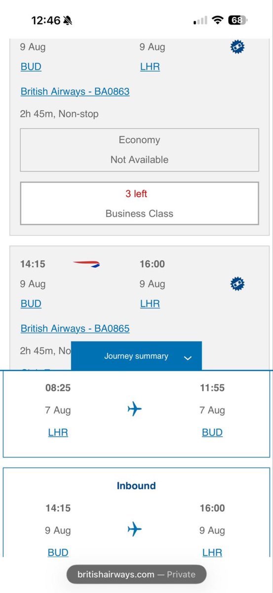 rpotter88's tweet photo. @British_Airways your app and website is absolute hopeless. Trying to redeem a reward flight voucher is impossible. I go to book and it now states unavailable. Various fight now seemingly unavailable. Same happening with other routes now, your website is a mess. https://t.co/mxo9hsthHW