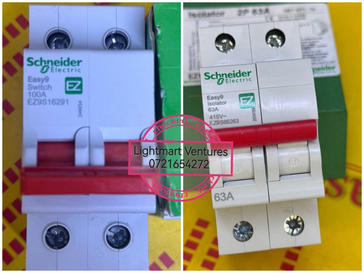 LightmartStima's tweet photo. Schneider Double Pole Isolators available
63amps@1000/=
100amps@1200/
Call or Message lightmartventures on WhatsApp. https://t.co/1PnXIz7KkL https://t.co/CUjqMqVHzG