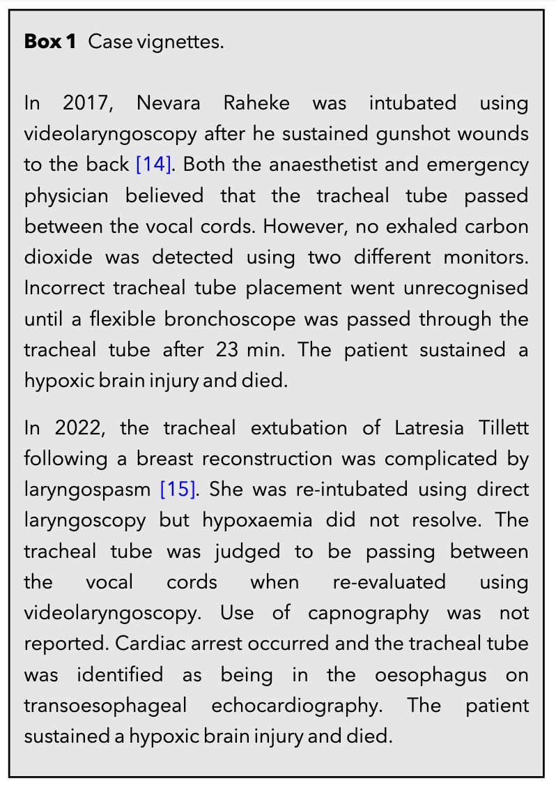 Anaes_Journal's tweet image. Should you use videolaryngoscopy to confirm tracheal tube location?

Further use of VL to evaluate location could lead to ongoing misinterpretation.

#anaesthesia #MedTwitter

doi.org/10.1111/anae.7…