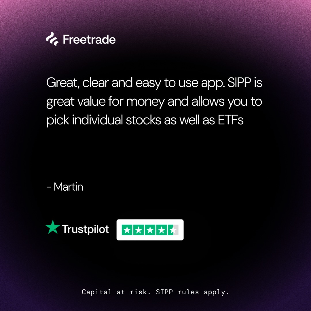 freetrade's tweet photo. Join 1.6 million UK users on Freetrade.

Capital at risk. ISA &amp; SIPP rules apply.