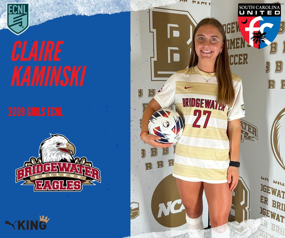 SCUnited_FC's tweet photo. Congratulations to Claire Kaminski (2009 Girls ECNL) for committing to play at Bridgewater College!
#SCUFC #WearTheBadge https://t.co/0JdaX31XCf