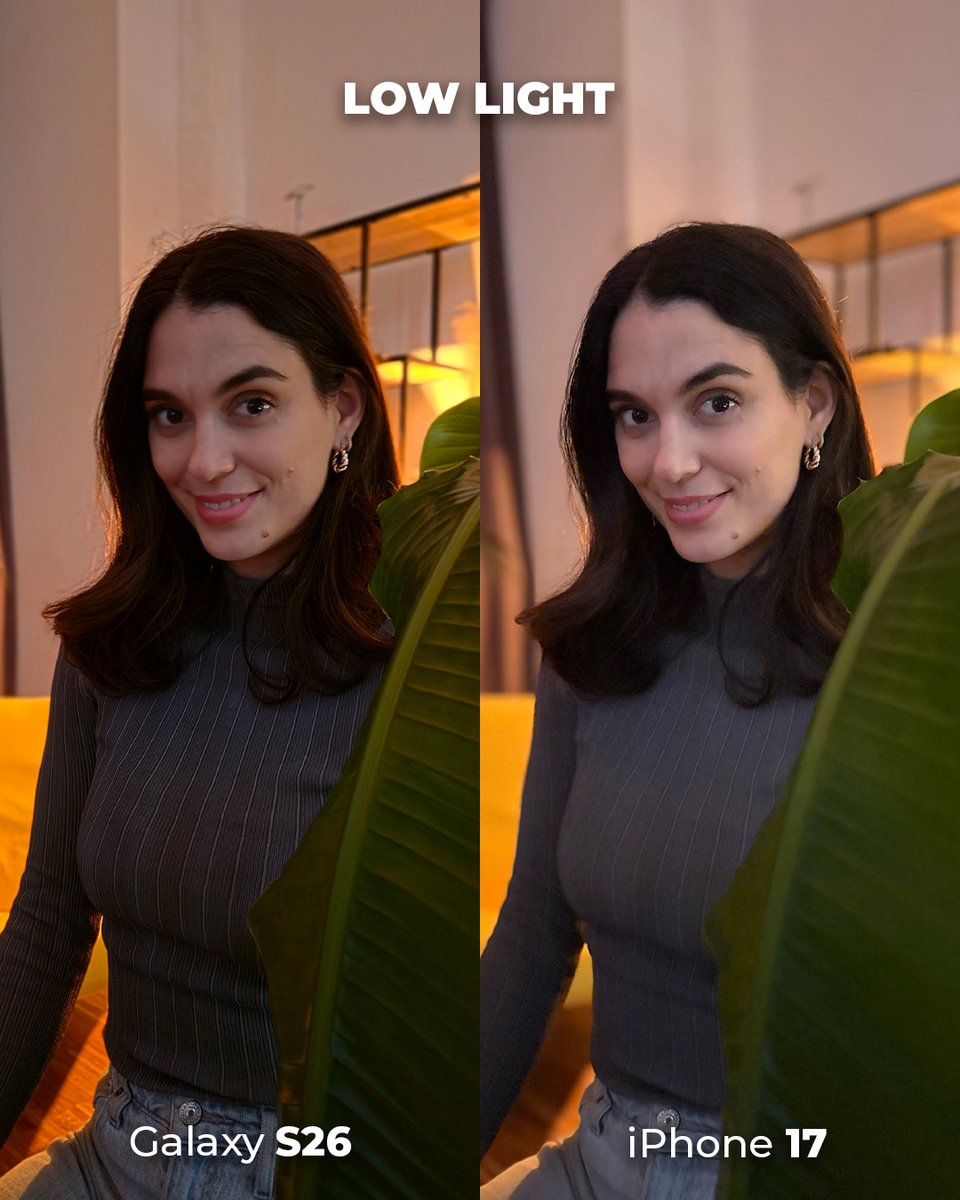 versus_com's tweet image. Samsung Galaxy S26 vs iPhone 17: Camera Battle 📸
Comparing detail, color, and low-light performance:
who wins this year?

#GalaxyS26 #iPhone17 #shotoniphone
#samsungphotography #cameratest