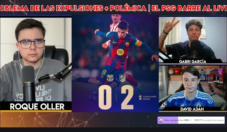 ⚔️ ¡EMPEZAMOOOOS!

🔵🔴 BARÇA 0-2 ATLETI: Primer asalto para los de Simeone 🔴⚪️
🤷‍♂️ ¿Es posible la remontada del Barça?
🇫🇷 El PSG revienta al Liverpool (2-0)

💜 twitch.tv/agorafutbol