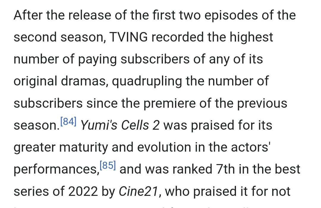meanwhile yumi's cells season 2 literally had the highest number of paying subscribers in TVING