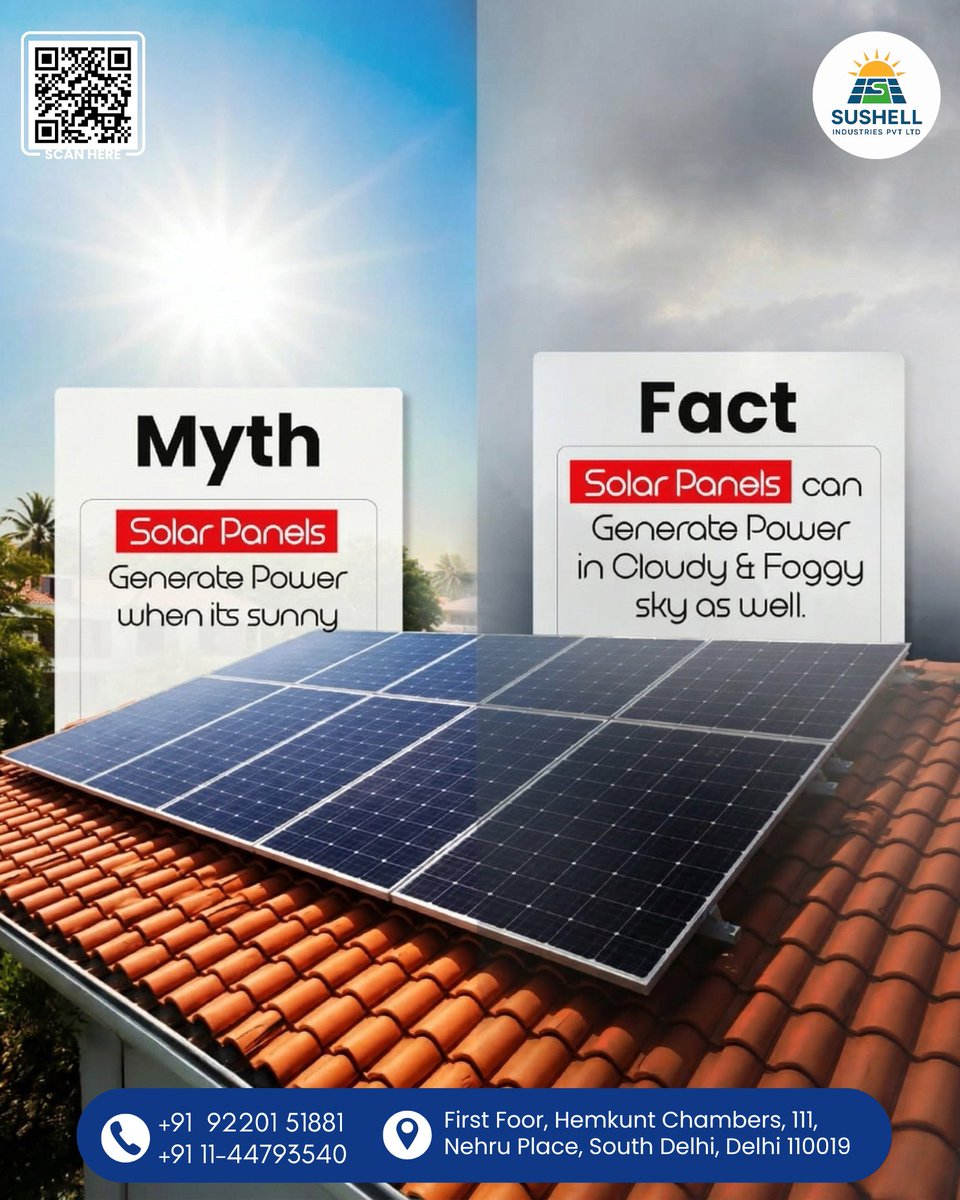 SIndusties82985's tweet image. Sun or Shade, You’re Covered! ☀️
Think solar power takes a nap when the clouds roll in? 

#SolarEnergyIndia
#CleanEnergyRevolution
#SolarMythsBusted
#SustainableLiving
#SushellIndustries