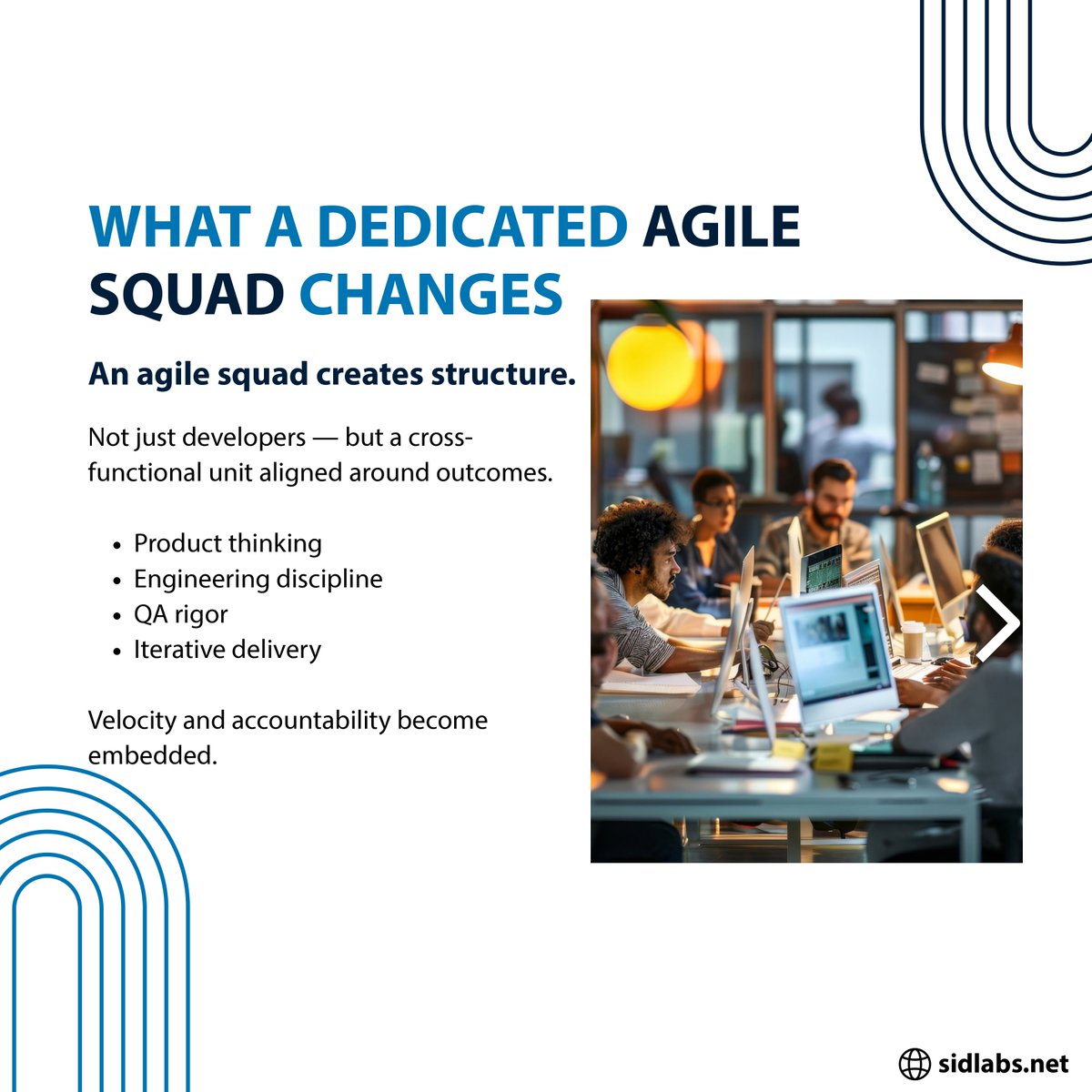 sidlabsllp's tweet image. Startups don’t fail from lack of ideas.
They fail from fragmented execution.

A dedicated agile squad brings continuity, ownership, and faster iteration.

Aligned teams build real momentum.
#AgileDevelopment #StartupExecution