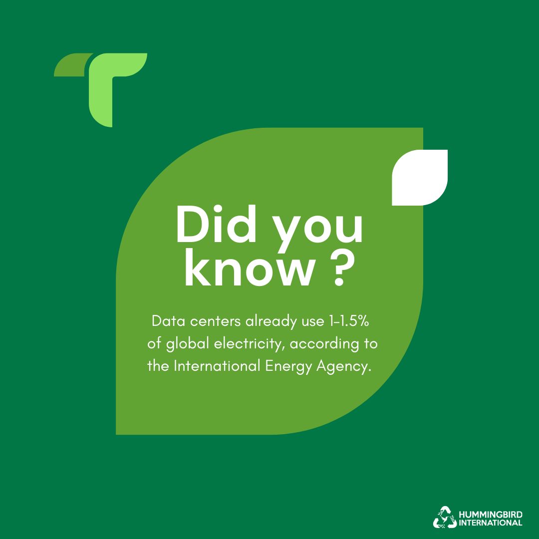 HummingbirdIntl's tweet photo. Data centers use 1–1.5% of global electricity.

At any scale, that demand doesn’t vanish at shutdown. Decommissioning still has an impact.

Handle it right: https://t.co/F3z1I242u2

#DataCenters #Sustainability #ITInfrastructure https://t.co/TjuYCbQwiD