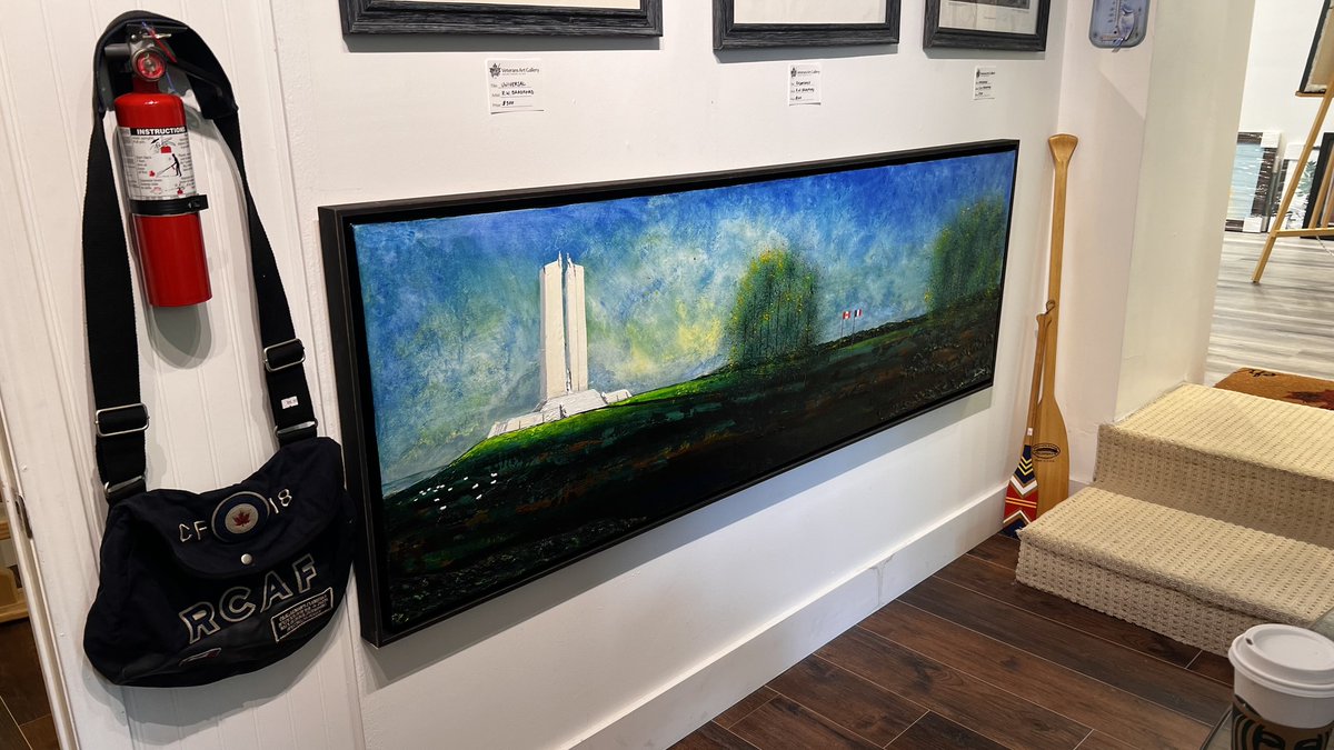 veteransartgall's tweet photo. VIMY RIDGE DAY, April 9 Presently on display for sale at Veterans Art Gallery in Port Stanley, Ontario. Acrylic, 6'x2'. $1400 To purchase call gallery 519 200-1616 #vimyridge #VimyRidgeDay #CanadaRemembers #vimy #RememberVimy @vimyfoundation @VimyAcademy @1917Vimy @VimyBrewing https://t.co/OqHMLM0WvQ