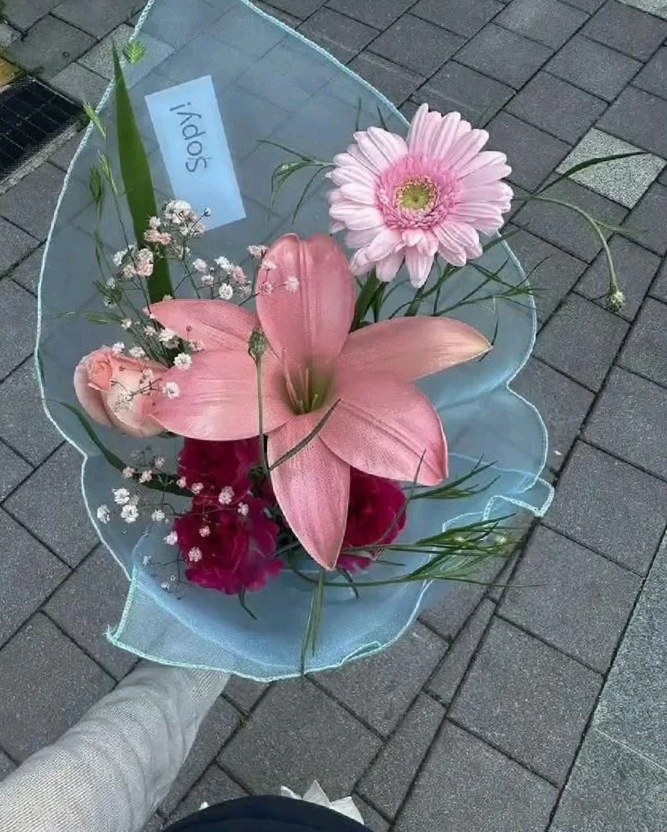 your_nnang's tweet photo. 꽃다발 반응 좋아서 하나 더 들고 왔어 
실크 천 포장 진짜 이쁜거 다들 알았으면 
좋겠다 .. ˖ ⊹ ♬˚₊‧ https://t.co/A1olBLAXjS