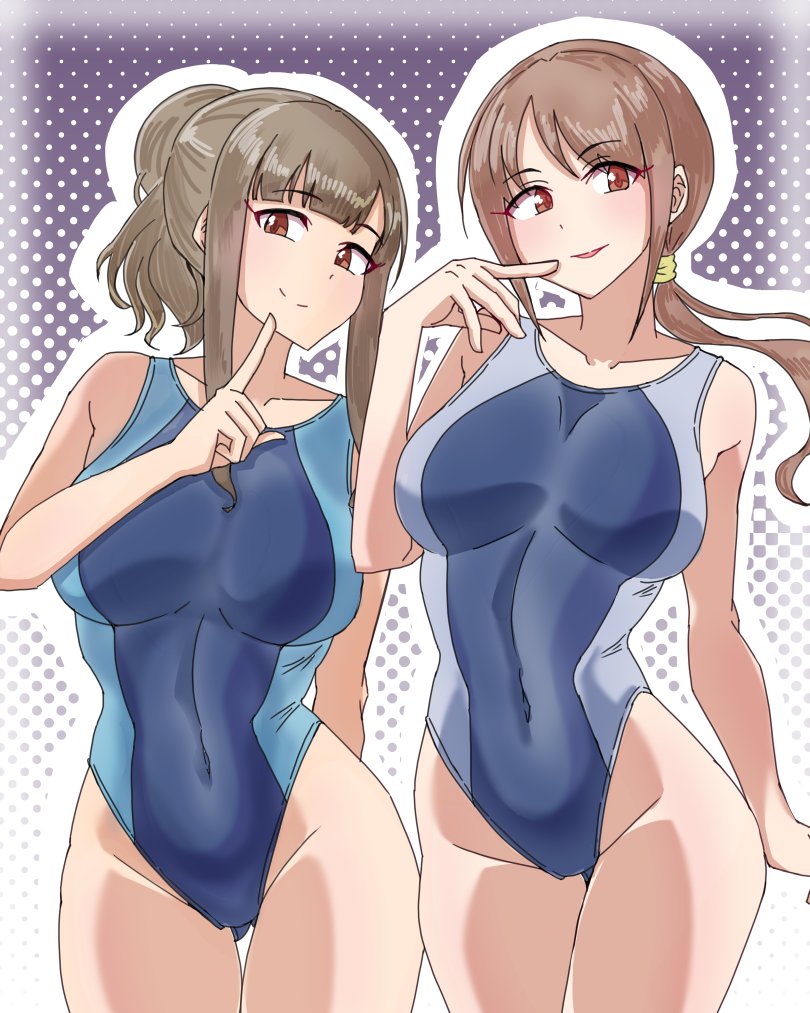 ふたり競泳水着。パッケージにできそう 