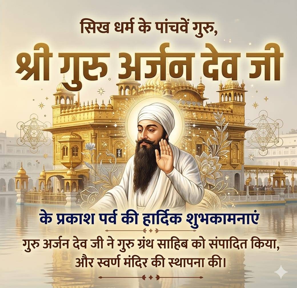 धर्म की रक्षा और मानवता के कल्याण के लिए अपना सम्पूर्ण जीवन समर्पित करने वाले श्री गुरु अर्जन देव जी को उनके पावन प्रकाश पर्व पर श्रद्धा-सुमन अर्पित। 🙏✨
#GuruArjanDevJi  #SikhHistory #WaheguruJi 
#Sikhism  #HumanityFirst #DalaalLallanTop #VerifiedBySensibull #AnantSeva