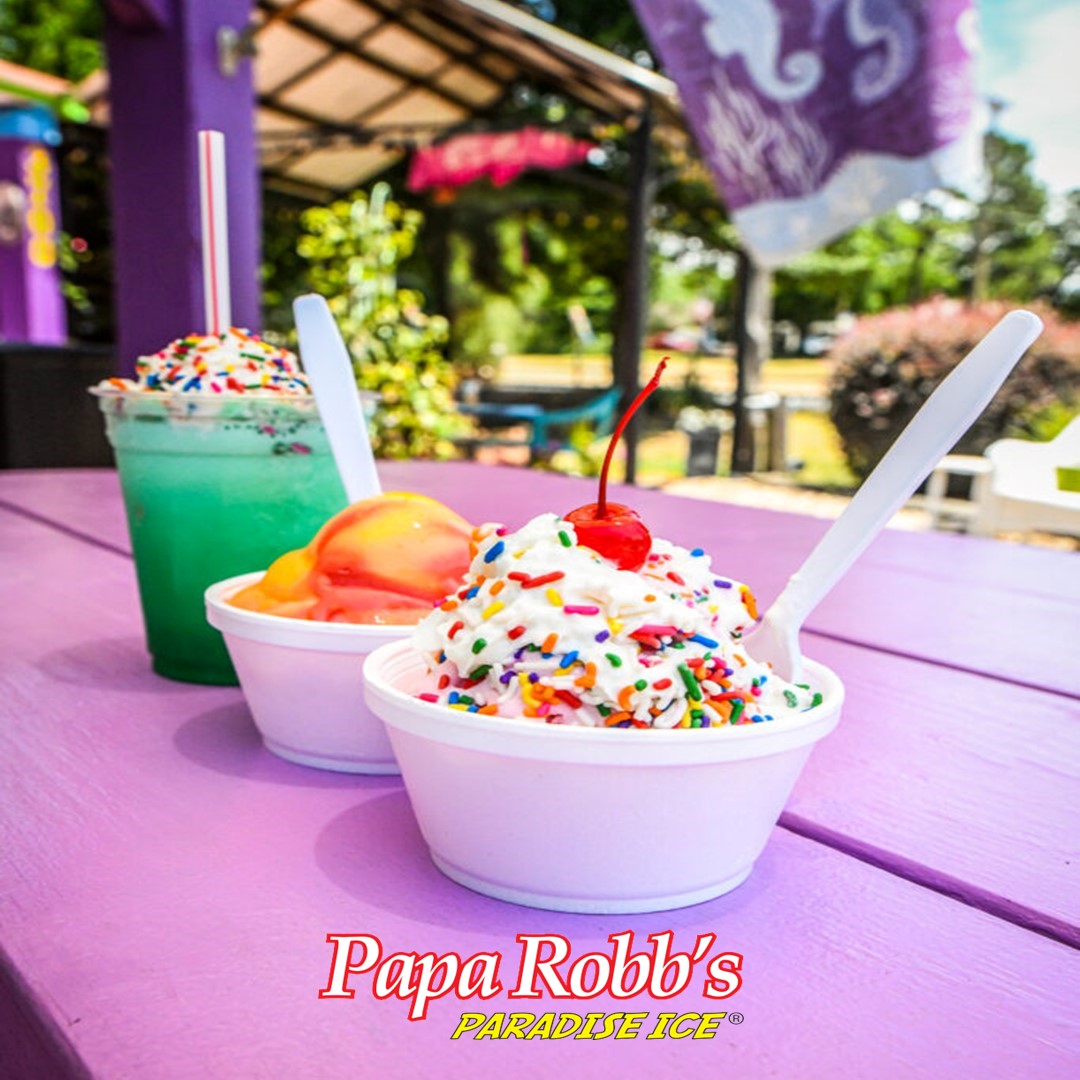Good Morning Concord. 12 till 9 pm. 3700 Poplar Tent Road at Eva Drive, Concord, NC 
#PapaRobbs #IceCream #Playground #ConcordNC #PapaRobbsParadiseIce #BananaSplit