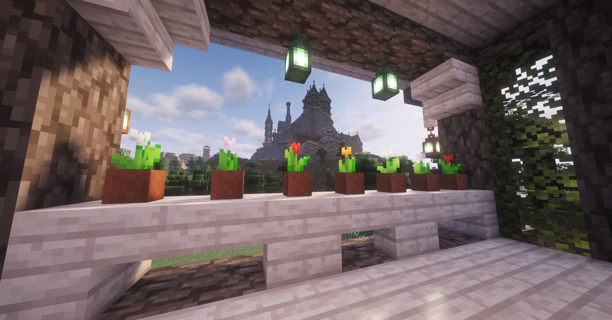 from_shawshank's tweet image. 桜ブロックを使ってお家を建ててみました！🏗😆

#Minecraft #マイクラ #マインクラフト