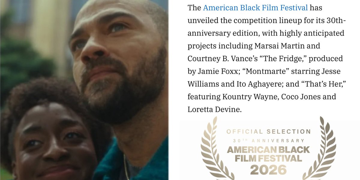 Markus_become's tweet photo. American Black Film Festival presents “Montmarte,” starring Jesse Williams https://t.co/gBXCqQSt2s
