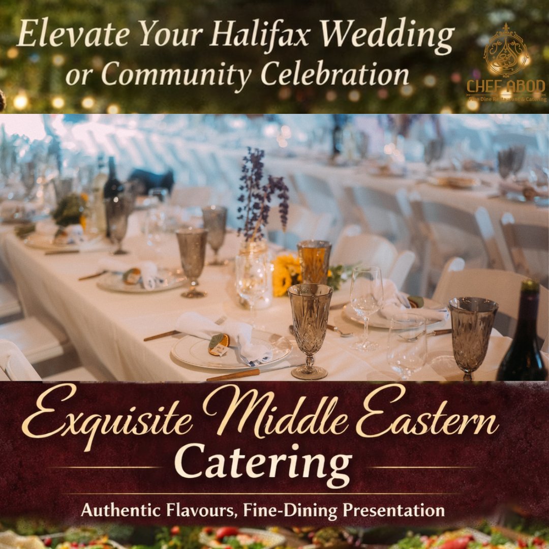 Elevate your Halifax wedding with authentic Middle Eastern flavours plated like fine dining—generous portions, halal options, and menu customizations for 5–1000 guests. Reliable service for offices, families, and community events. Book now: chefabod.com/catering-menu/…
