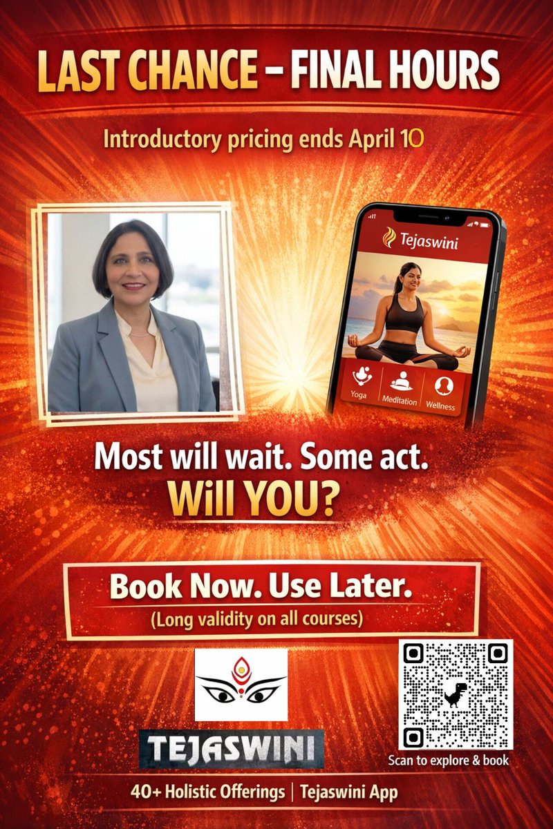 ⚠️ LAST CHANCE – FINAL HOURS
Introductory pricing ends April 10.
Most will wait.
Some will act.
Will YOU?
✨ Book now. Use later.
(Long validity on all courses)
👉 Book here: classplusapp.com/w/tejaswini/co…