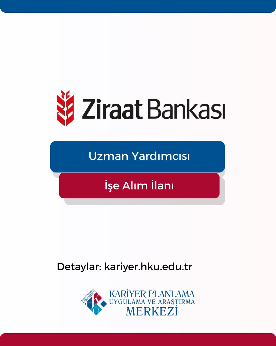 Ziraat Bankası bünyesinde görevlendirilmek üzere 160 Uzman Yardımcısı istihdam edilecektir. 

Detaylar: kariyer.hku.edu.tr/ilan/ziraat-ba…