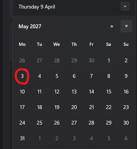 TheRDouble's tweet photo. It's fine for this Major, but if the Major deadline moves back a month in 2027 it re-creates the problem of tier 1 events scheduled over the top of the deadline that it looked like we'd moved past. https://t.co/oO2UmHZrMz