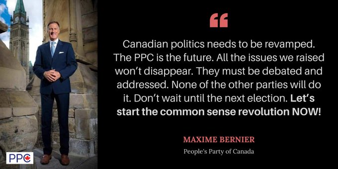 RichardBligdon's tweet photo. My how silent are the “don’t split the vote” and “don’t waste your vote” crows this morning.
@MaximeBernier and the @peoplespca stand for principled politics,Canada and family values. https://t.co/j5AAMDS2TD