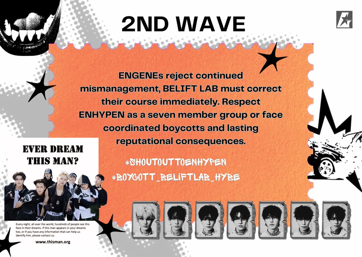 Let's GAURRRRRRRR ENGENES 💪🏻

ENGENEs reject continued mismanagement, BELIFT LAB must correct their course immediately. Respect ENHYPEN as a seven member group or face coordinated boycotts and lasting reputational consequences.

#ShoutOutToENHYPEN
#BOYCOTT_beliftLAB_HYBE