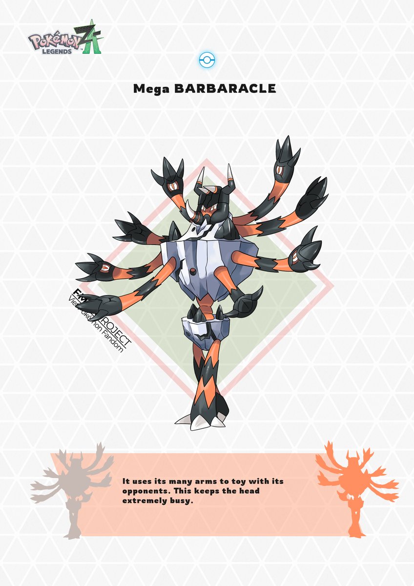 blawn_z's tweet image. [FANART] 
the meditate inspo megamon in official art style.
#PokemonLEGENDSZA #Alakazam #medicham #barbaracle #ガメノデス #フーディン #チャーレム