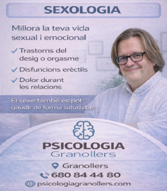 Millora la teva vida sexual.
El sexe forma part de la teva salut i el teu benestar.

✅ Trastorns del desig/orgasme  
✅ Disfuncions erèctils  
✅ Dolor a les relacions

📍 Granollers  
🌐 psicologiagranollers.com  
📞 680 84 44 80  

#Sexologia #SalutSexual #PsicologiaGranollers