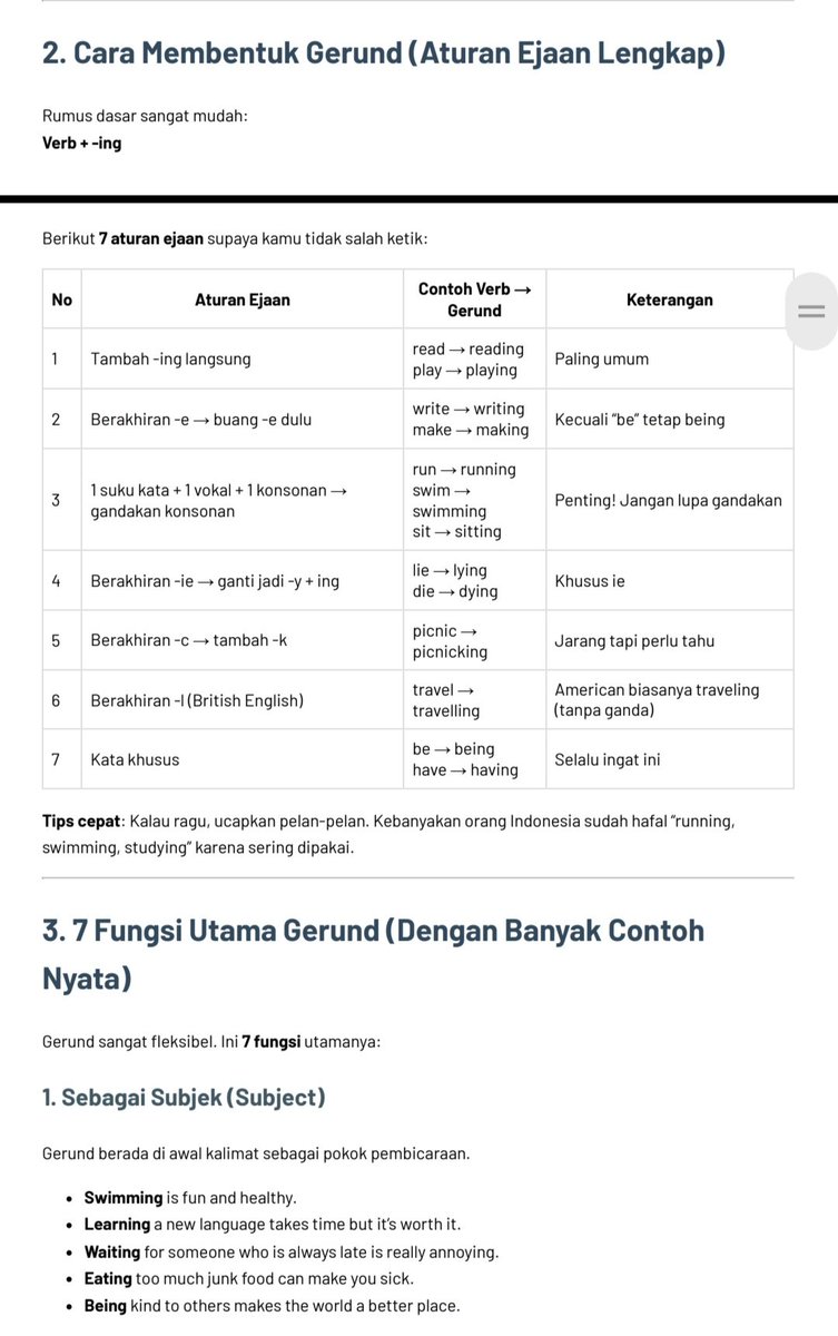 GAESSS AKU BAGI2 PDF GRATIS MATERI "GERUND" IN ENGLISH BUAT PEMULA GRATIS 💯%!

Sapaaaa mauuuuw??!🤩🤩

YOKKK YANG MAU KLIK LINKnya aja di bawah ini dan langsung download! GRATISSSS!!!⬇️

📌1024terabox.com/s/1-jHreaqcwRS…