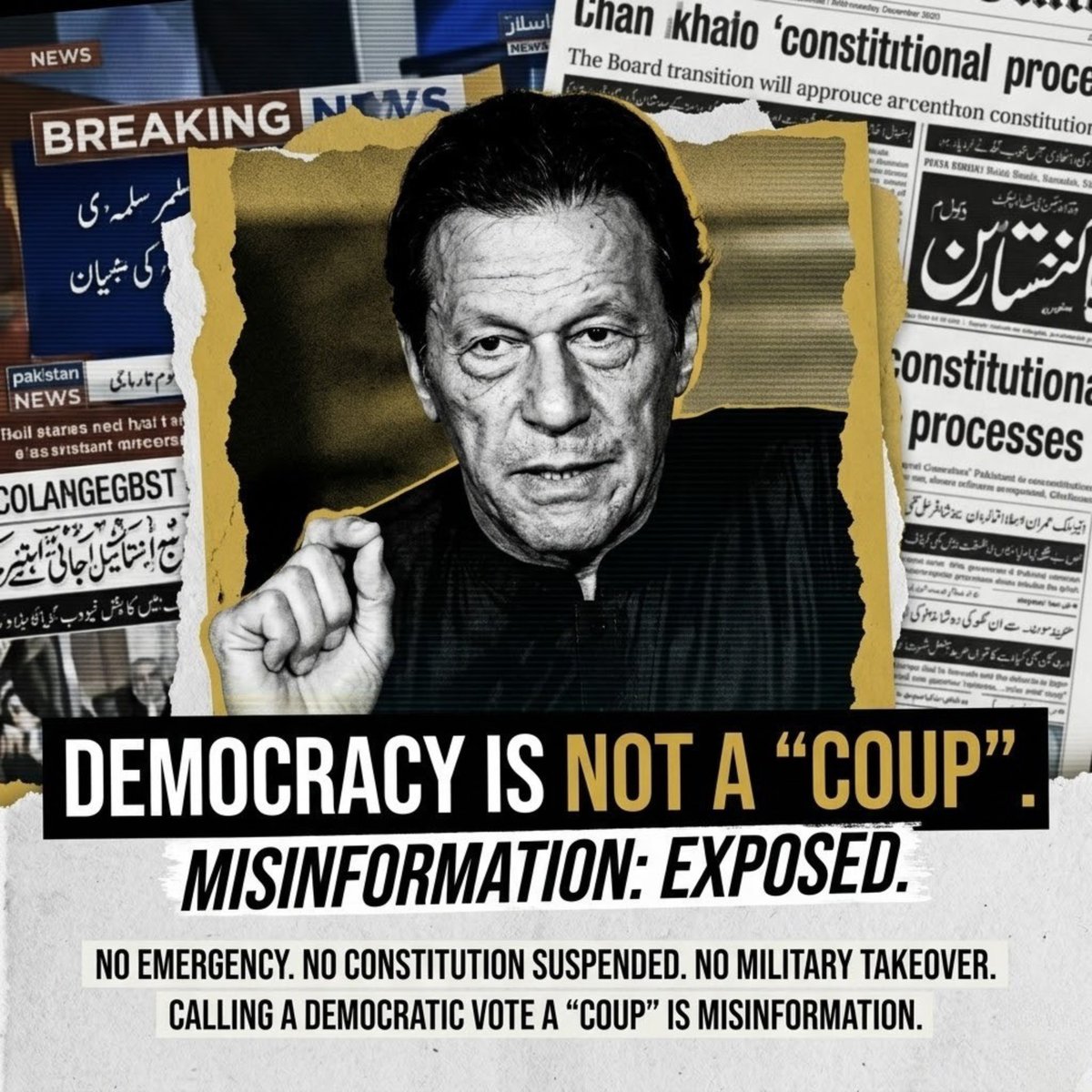Anushayer's tweet photo. No emergency. No constitution suspended. No military takeover.
Calling a democratic vote a “coup” is misinformation.
#9thAprilReality #Ceaefire #PTIExposed https://t.co/qX27WN5XiU