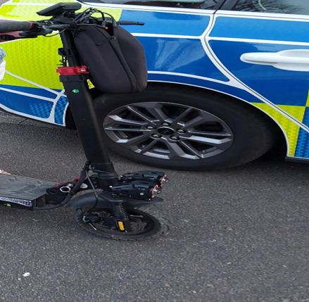 KentPolice7oaks's tweet photo. Beat Team Officers have made an arrest yesterday after a male made off on an e‑scooter in #Westerham. He tested positive for cannabis and multiple driving offences. A Section 59 was issued and the e-scooter was #Seized. TC https://t.co/mNlWPX61Ba