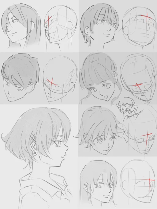 顔の練習✏️
#クロッキー 