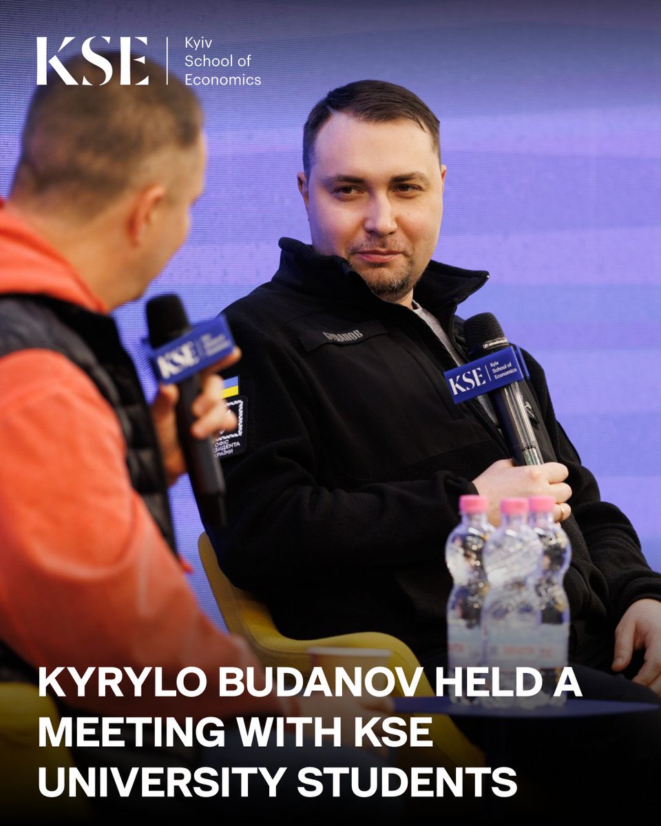 kse_ua's tweet photo. Kyrylo Budanov visited KSE for an off-the-record meeting with students. They discussed how the nature of intelligence services has remained unchanged for centuries, why micromanagement destroys leadership, and the mindset of those making top-level state decisions every day. https://t.co/Hk4cssOPr4