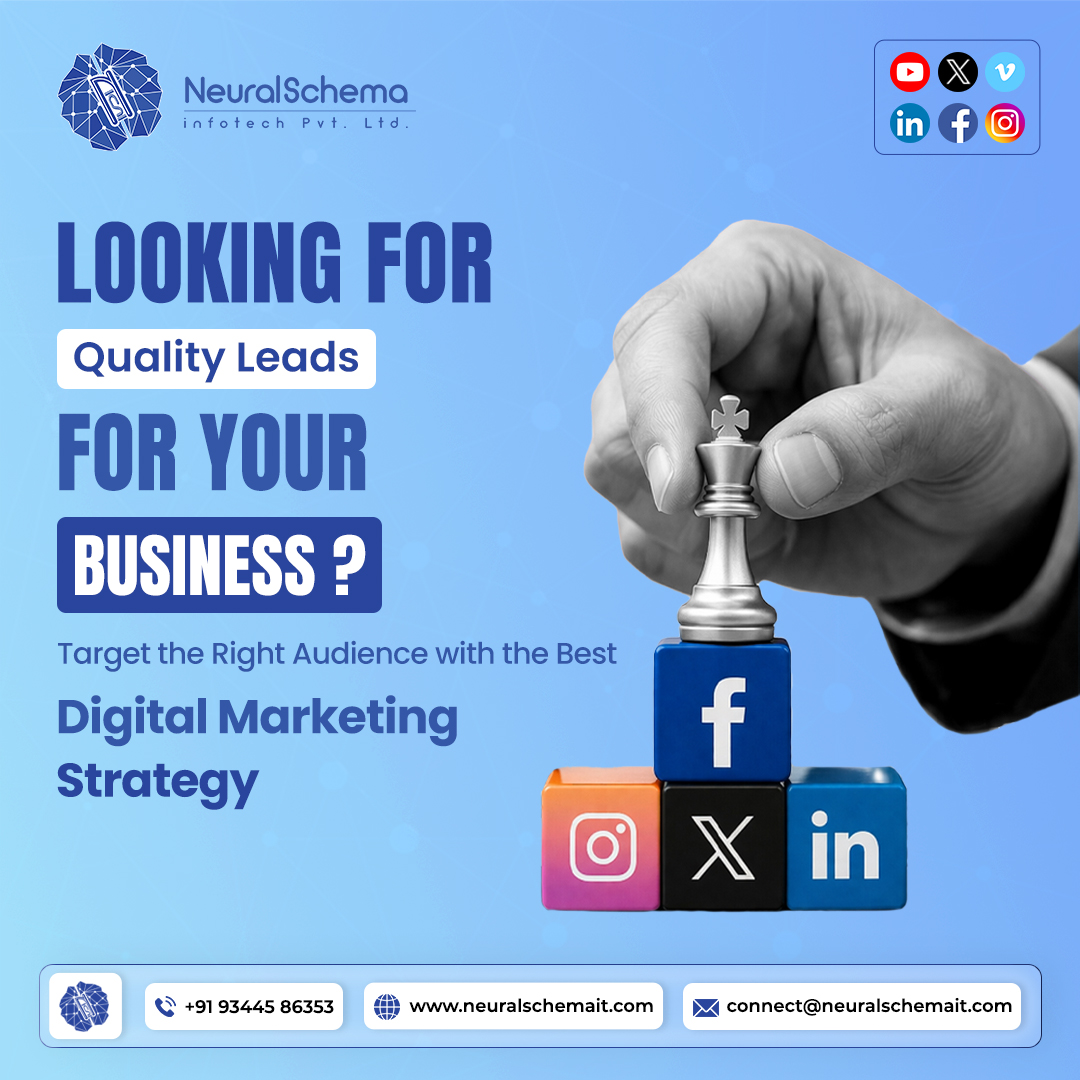 NeuralSchema1's tweet photo. 🚀 Need quality leads for your business?

Stop chasing—start attracting the right audience 🎯

We help you grow with data-driven strategies across Facebook, Instagram, LinkedIn &amp; X

💡 Turn clicks into customers
📩 Let’s grow your brand

#NeuralSchema #DigitalMarketing https://t.co/SHz4c14L2L