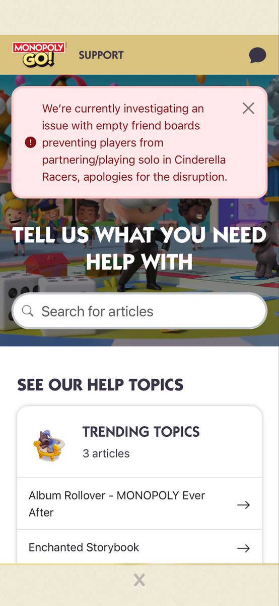 Sarah_Roberge's tweet photo. @Riehlen @MonopolyGO It’s apparently a known issue right now. https://t.co/rykzJXbqEk