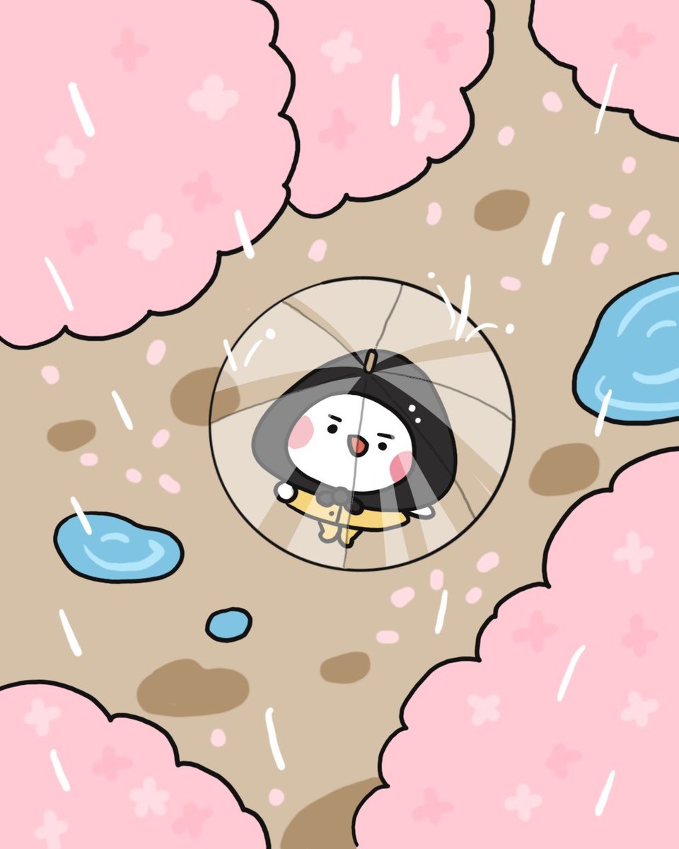 Samugymy's tweet photo. あめが たくさん ふりましたが、さくらが まだ きれいに のこっていますね！いいですね。 https://t.co/GrubuC33KW