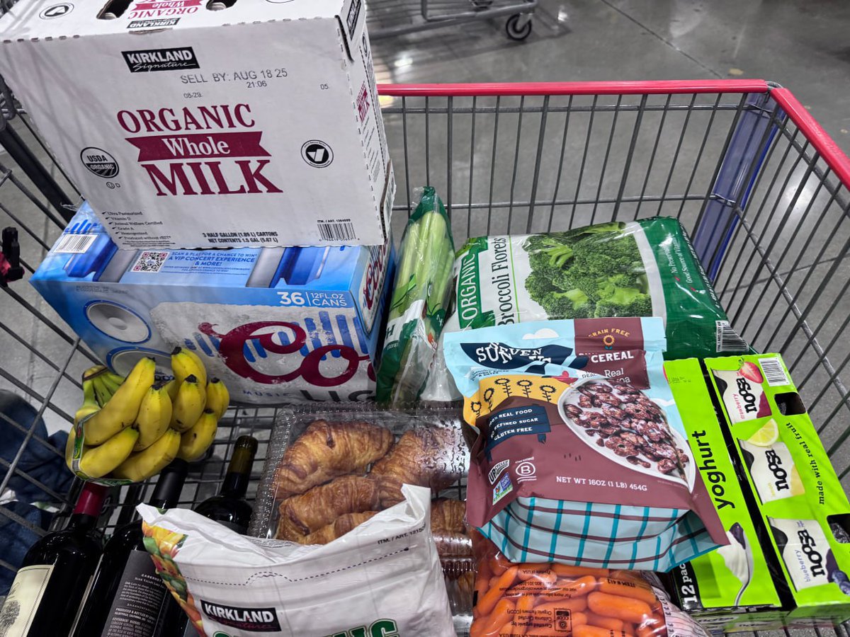hbinju1's tweet photo. After a trip to the mall, I strolled around slowly with my shopping cart, and I felt completely relaxed.🛒 Fresh vegetables, fruits, bread, and milk were all put into the cart, instantly filling me with a sense of life. https://t.co/WXwDMl7U5V
