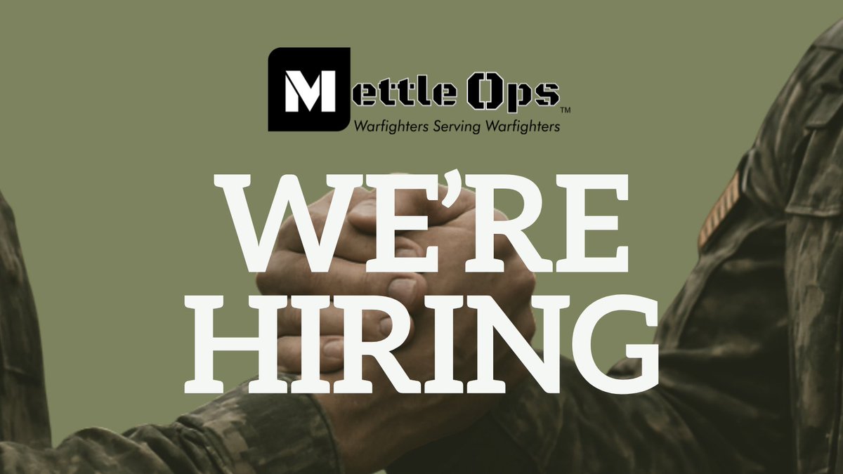 MettleOps's tweet photo. Are you a college student or industry professional looking for a challenging career opportunity? Look at our website for career and internship opportunities.
https://t.co/hDaZAGqyfQ 
#Internships #Interns #Hiring #GovCon #DefenseIndustry #MettleOps https://t.co/J4hn84HNCN