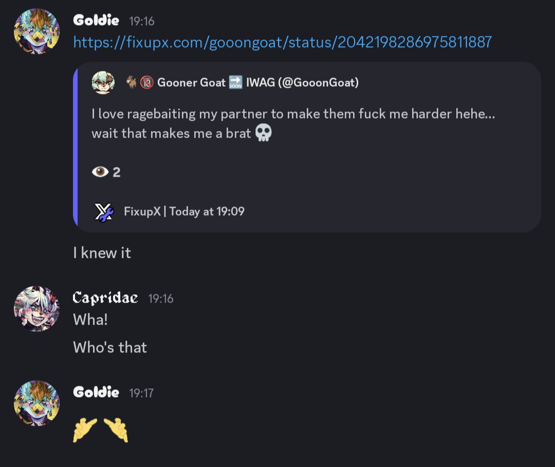 🐐🔞 Gooner Goat 🔜 IWAG tweet media