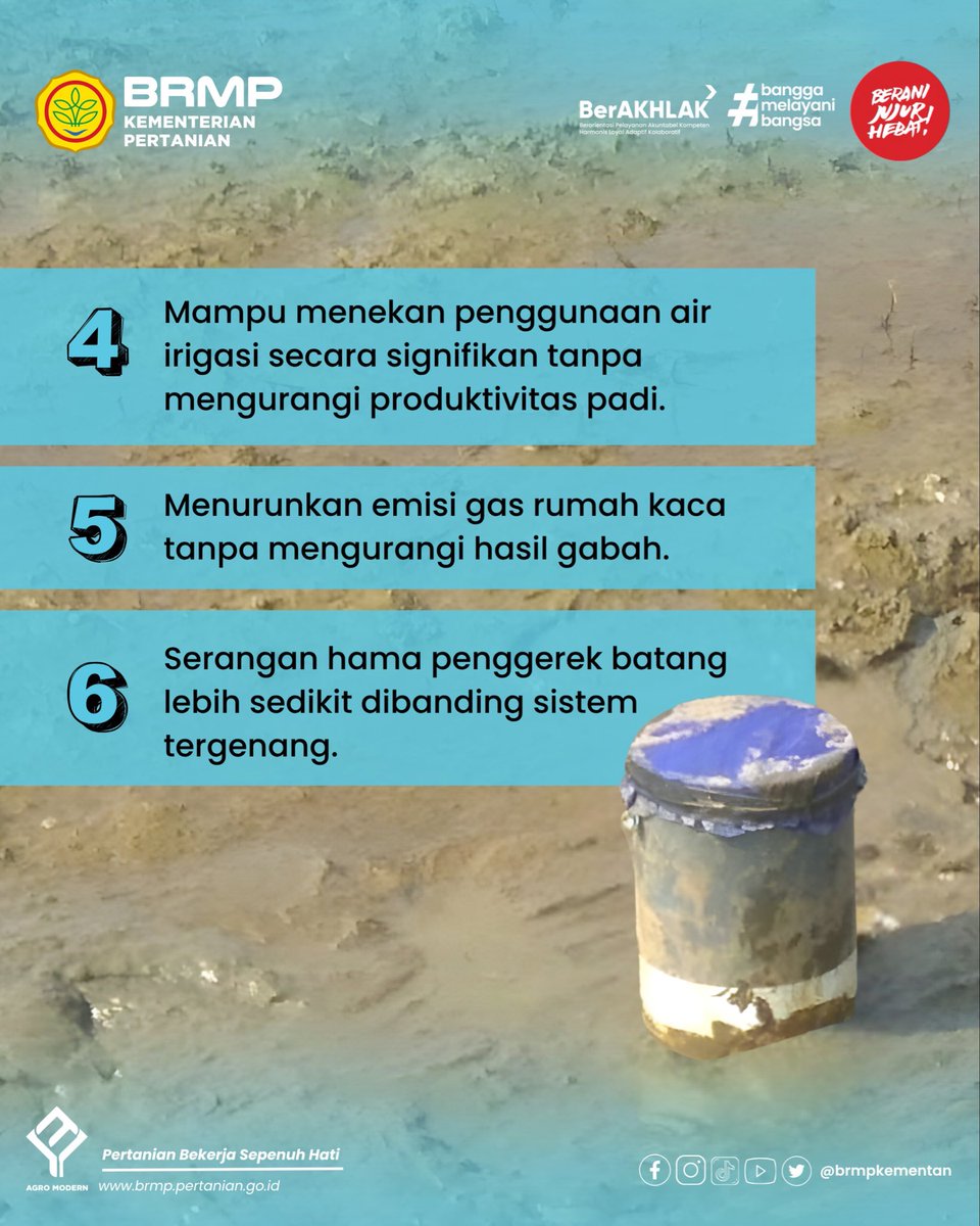 brmpkementan's tweet image. Selain membantu penghematan air, penerapan AWD juga berdampak positif terhadap lingkungan karena dapat menekan emisi gas rumah kaca dari lahan sawah.

#awd #pengairansawah #hematair #emisigrk #brmpkementan