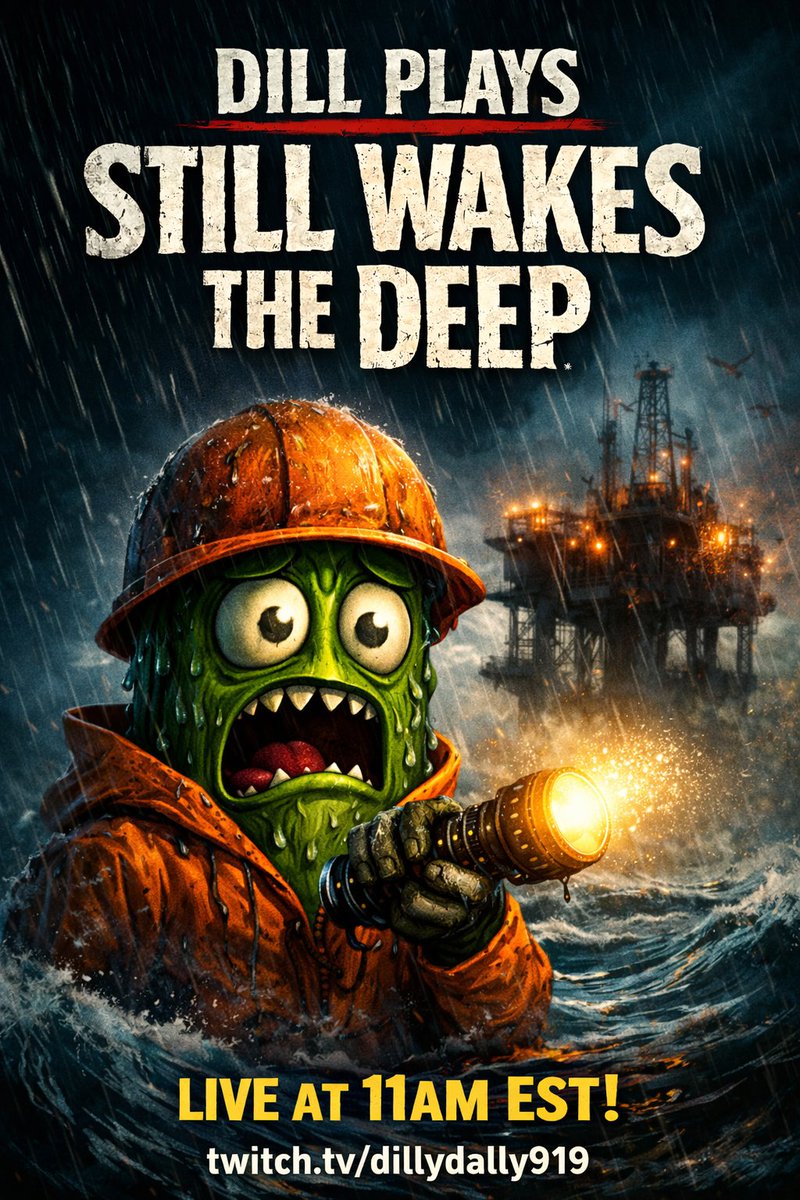 TTvDillyDally's tweet photo. Drop by the live at 11am today! The ocean is angry, and I am streaming it! Drop by the live on twitch to see why this pickle should not be offshore! Think I can survive the deep?

#gamer #indiehorror #twitchstreamer #noobie #livestreaming #stillwakesthedeep https://t.co/mkGmZFmLbS